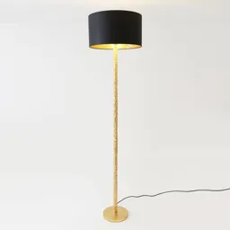 Cancelliere Rotonda floor lamp, black/gold chintz