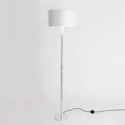 Cancelliere Rotonda floor lamp, white/silver silk
