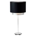 Mattia table lamp, black/silver chintz