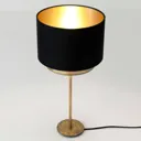 Mattia table lamp, black/gold chintz