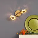 Bloom LED wall light, two-bulb gold