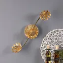 Bloom LED wall light, three-bulb gold