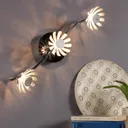 Bloom LED wall light, three-bulb silver