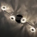 Bloom LED wall light four-bulb silver