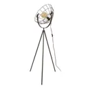 Grid floor lamp, basket-shaped lampshade