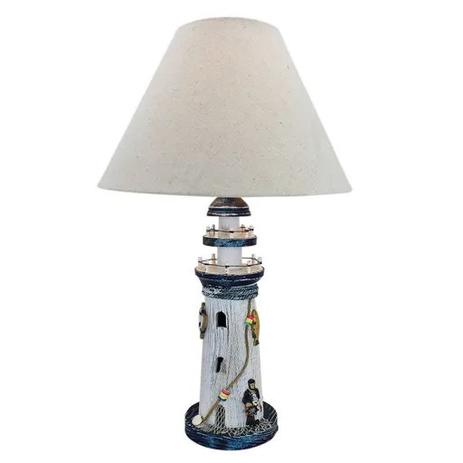 5760 table lamp lighthouse with fabric lampshade