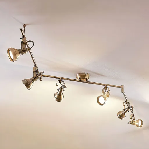 6-bulb Perseas LED ceiling lamp, GU10 LEDs