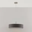 Sebatin grey fabric pendant lamp with E27 LEDs