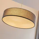 Sebatin grey fabric pendant lamp with E27 LEDs