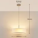 Cream-coloured fabric LED pendant light Sebatin