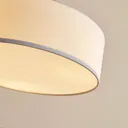 Cream-coloured fabric LED pendant light Sebatin