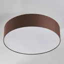 Light brown fabric ceiling light Sebatin, E27 LEDs