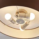 Light brown fabric ceiling light Sebatin, E27 LEDs
