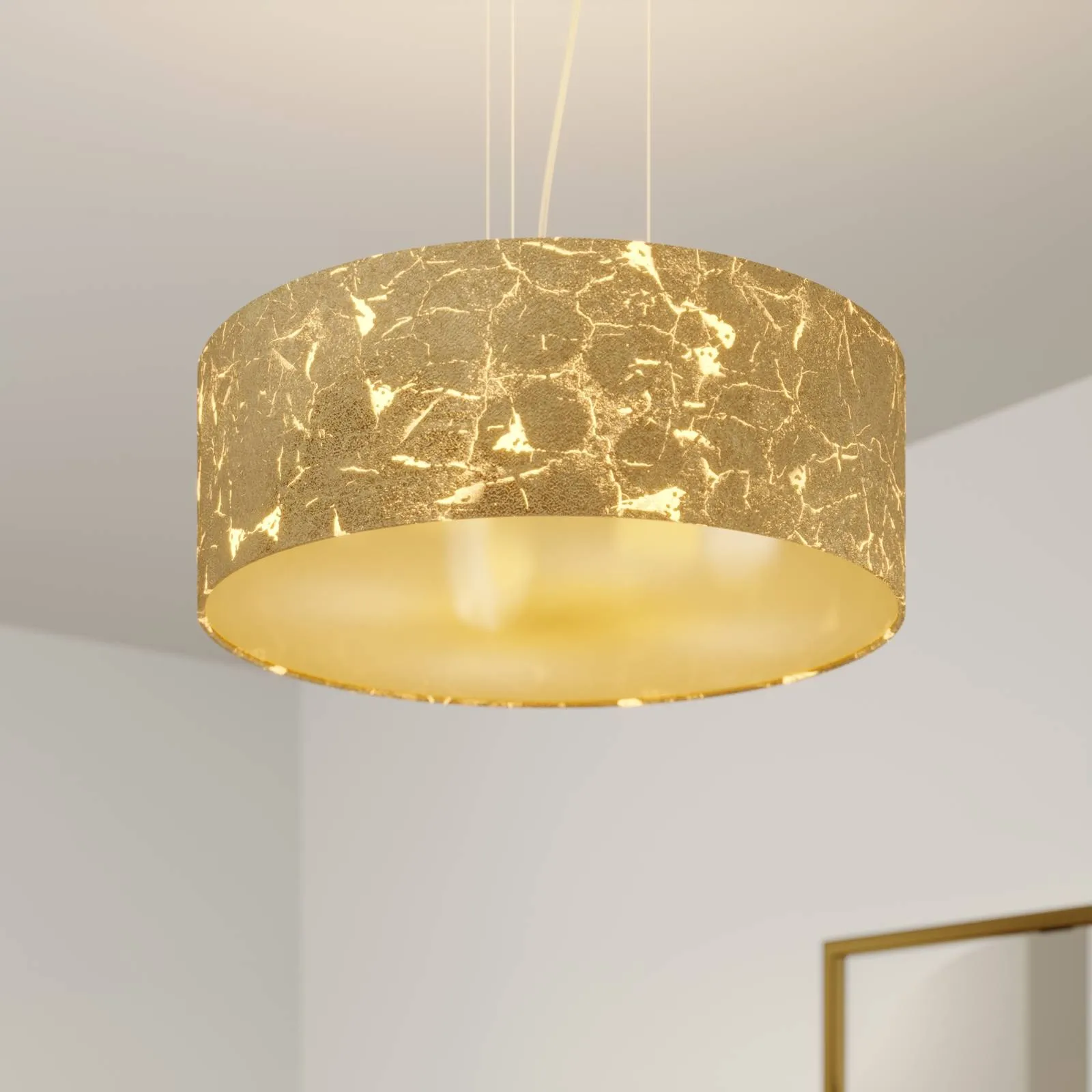 Golden pendant light Aura - made in Germany