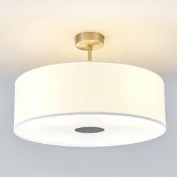 Semi-flush ceiling lamp Gala, 50 cm, white chintz