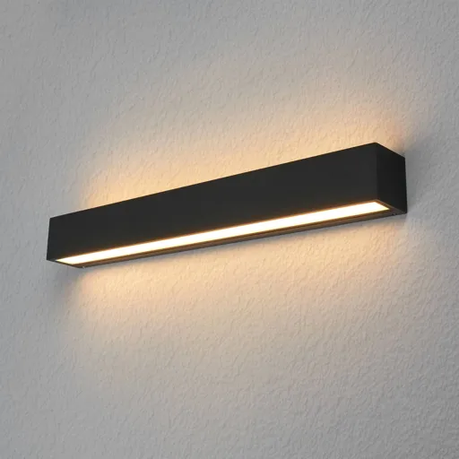 Lucande Lengo LED wall lamp, 50 cm graphite 2-bulb