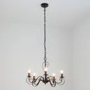 5-light rust-coloured chandelier Caleb