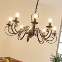 8-light chandelier Caleb in a country house style