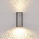 2-light aluminium outdoor wall lamp Idris