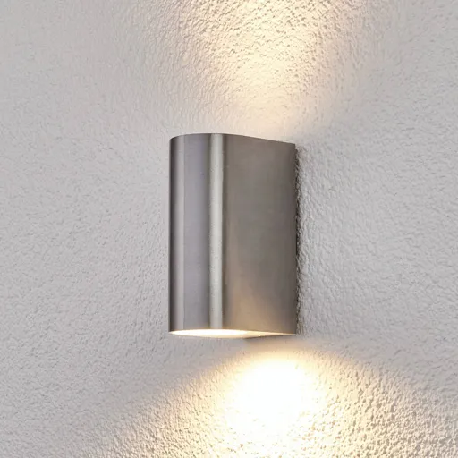 2-light aluminium outdoor wall lamp Idris