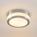 Lindby Flavi bathroom ceiling lamp, Ø 23 cm nickel
