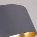 Fabric ceiling light Coleen in grey, gold inside