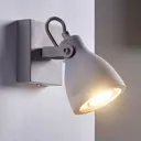 Grey LED spotlight Kadiga made from concrete