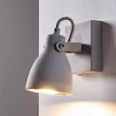 Grey LED spotlight Kadiga made from concrete