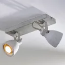 2-bulb Kadiga LED spotlight made of concrete, GU10