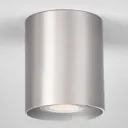 Aluminium-grey ceiling spotlight Carson, round