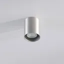 Aluminium-grey ceiling spotlight Carson, round