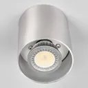 Aluminium-grey ceiling spotlight Carson, round