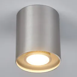 Aluminium-grey ceiling spotlight Carson, round