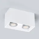 2-bulb surface-mounted downlight Carson in white