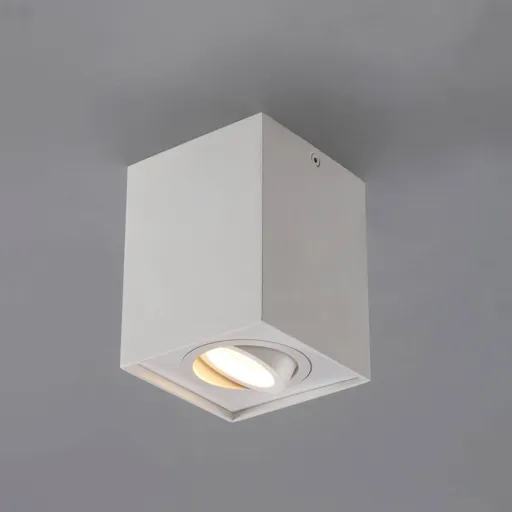 Square GU10 ceiling spotlight Mikail in white