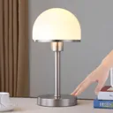 Stylish table lamp Jolie with glass lampshade