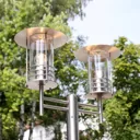 Lamp post Miko, stainless steel, 2-bulb