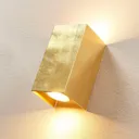 Golden wall lamp Tabita made from metal, 2 bulbs