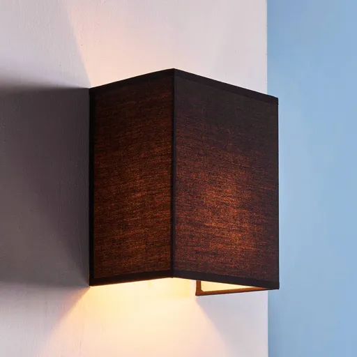 Black fabric wall lamp Annalisa, rectangular shape