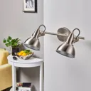 Julin wall spotlight with two lampshades, nickel