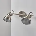 Julin wall spotlight with two lampshades, nickel