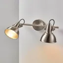 Julin wall spotlight with two lampshades, nickel