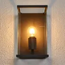 Annalea outdoor wall light, glass lampshade IP54