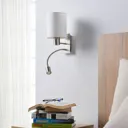 Fabric wall lamp Shajan with LED reading light