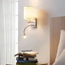 Fabric wall lamp Shajan with LED reading light