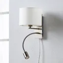 Florens - fabric wall lamp with LED reading light