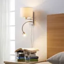 Florens - fabric wall lamp with LED reading light