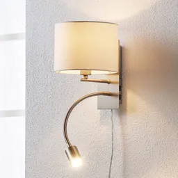 Florens - fabric wall lamp with LED reading light