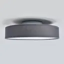 Fabric LED ceiling lamp Saira, 30 cm, grey