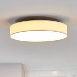 Fabric LED ceiling lamp Saira, 40 cm, white